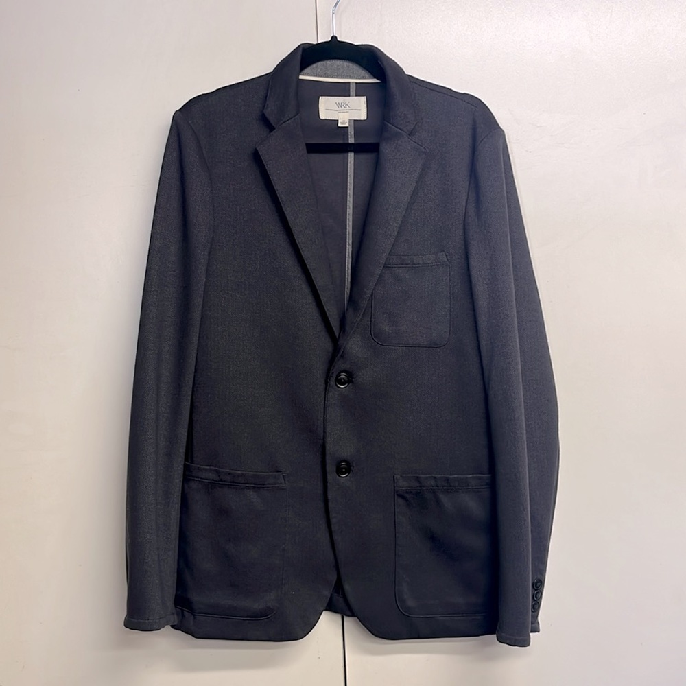 W.R.K. Herringbone Tweed Knit Men's Blazer Retails $298 Dark Gray Size 40